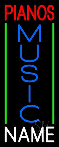 Custom Red Pianos Blue Music Green Line Neon Sign 32
