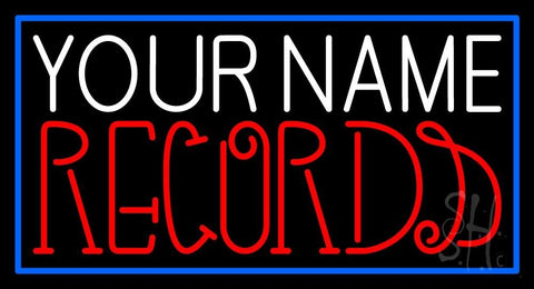 Custom Red Records Blue Border 2 Neon Sign 20