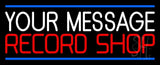 Custom Red Record Shop Blue Line Neon Sign 13" Tall x 32" Wide x 3" Deep