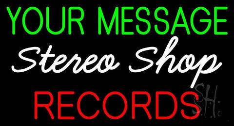 Custom Red Records White Stereo Shop Neon Sign 20
