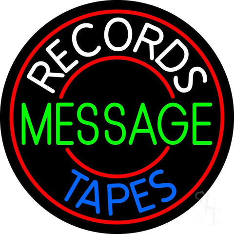 Custom White Records Blue Tapes Neon Sign 26