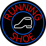 Running Shoes With Circle Neon Sign 26" Tall x 26" Wide x 3" Deep