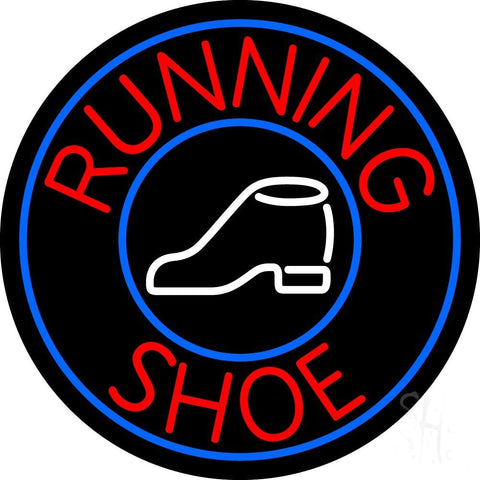 Running Shoes With Circle Neon Sign 26