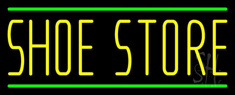 Shoe Store With Green Line Neon Sign 13