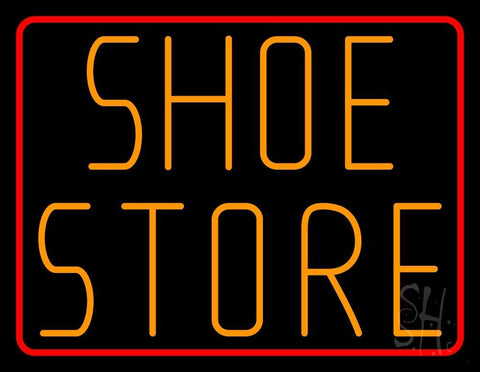 Shoe Store With Red Border Neon Sign 24