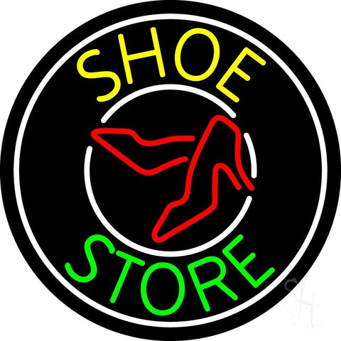 Shoe Store With White Border Neon Sign 26