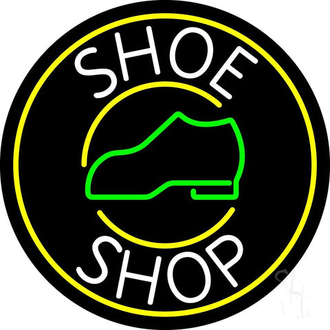 White Shoe Shop With Border Neon Sign 26