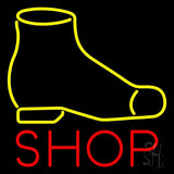 Yellow Shoe Red Shop Neon Sign 24" Tall x 24" Wide x 3" Deep