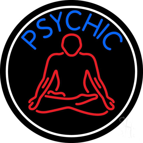 Blue Psychic Logo With Border Neon Sign 26
