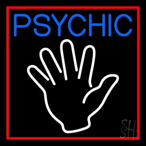 Blue Psychic Red Border Neon Sign 24