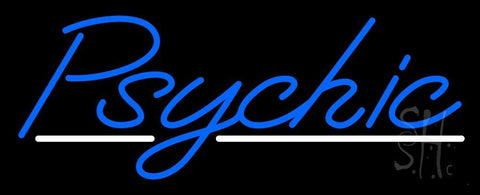 Blue Psychic White Line Neon Sign 13