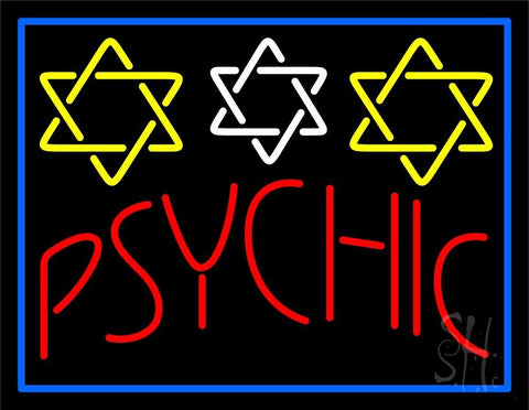 Blue Psychic With Stars Neon Sign 24