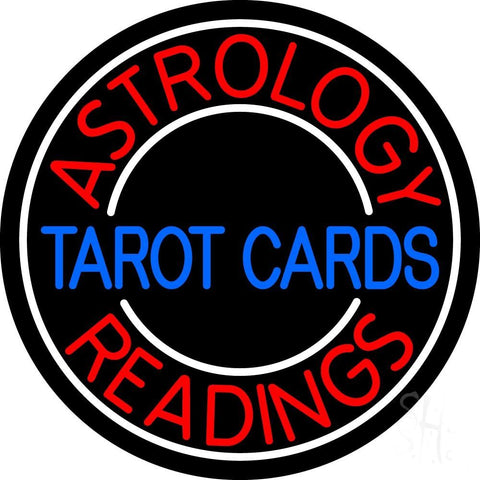 Blue Tarot Cards Red Astrology Readings Neon Sign 26
