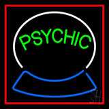 Green Psychic Logo Red Border Neon Sign 24" Tall x 24" Wide x 3" Deep