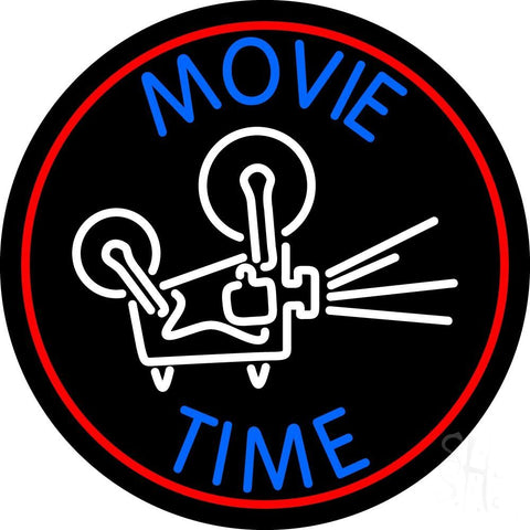 Movie Time With Border Neon Sign 26