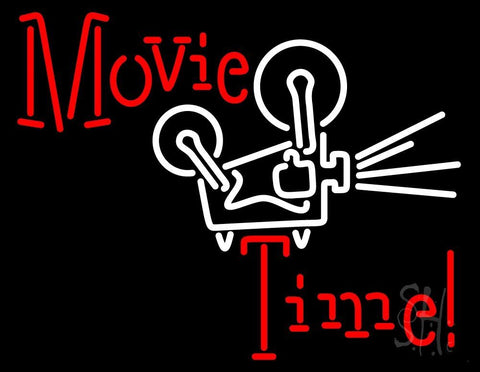 Movie Time With Logo Neon Sign 24