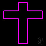 Pink Christian Cross Neon Sign 24" Tall x 24" Wide x 3" Deep