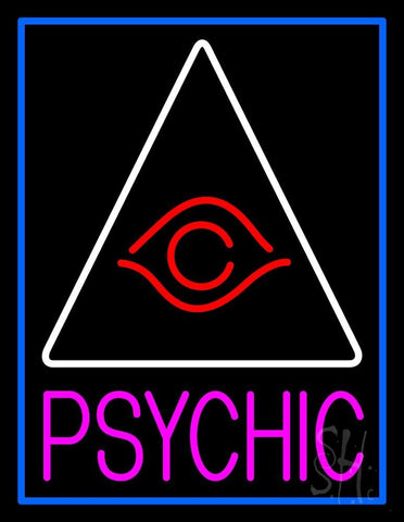Pink Psychic With Blue Border Neon Sign 31