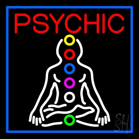 Psychic Health Blue Border Neon Sign 24