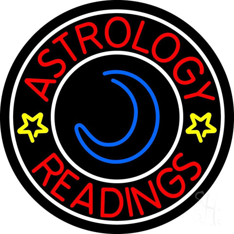 Red Astrology Readings White Border Neon Sign 26