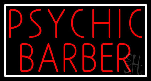 Red Psychic Barber With Border Neon Sign 20