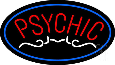 Red Psychic Blue Border Neon Sign 17