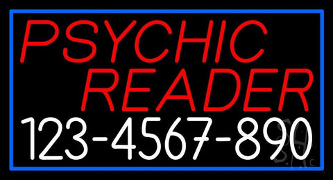 Red Psychic Reader With White Phone Number Neon Sign 20
