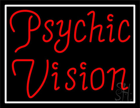 Red Psychic Vision White Border Neon Sign 24