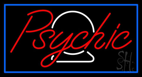 Red Psychic White Crystal Blue Border Neon Sign 20