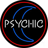 Red Psychic White Logo Neon Sign 26" Tall x 26" Wide x 3" Deep