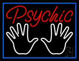 Red Psychic White Palms And Blue Border Neon Sign 24" Tall x 31" Wide x 3" Deep