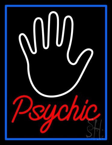 Red Psychic With Blue Border Neon Sign 31