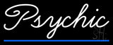 White Cursive Psychic Blue Line Neon Sign 13" Tall x 32" Wide x 3" Deep