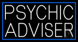 White Psychic Advisor Blue Border Neon Sign 20" Tall x 37" Wide x 3" Deep