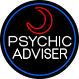 White Psychic Advisor With Logo Neon Sign 26" Tall x 26" Wide x 3" Deep