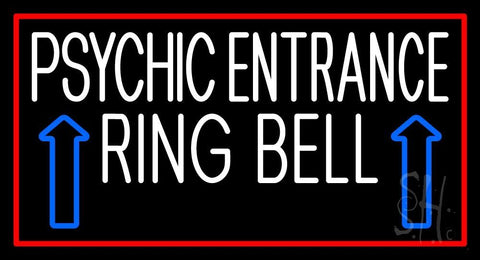 White Psychic Entrance Ring Bell Red Border Neon Sign 20
