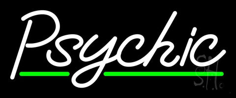 White Psychic Green Line Neon Sign 10