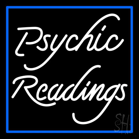 White Psychic Readings With Border Neon Sign 24