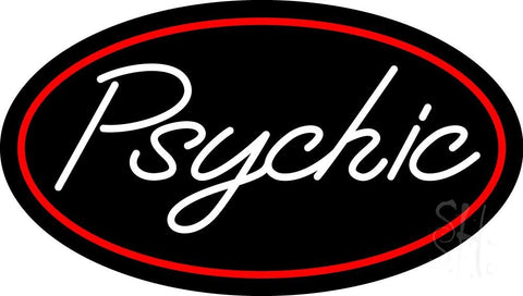 White Psychic Red Border Neon Sign 17