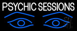 White Psychic Sessions With Blue Eye Neon Sign 13" Tall x 32" Wide x 3" Deep