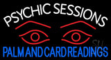 White Psychic Sessions With Red Eye Neon Sign 20" Tall x 37" Wide x 3" Deep