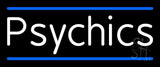 White Psychics With Blue Line Neon Sign 10" Tall x 24" Wide x 3" Deep
