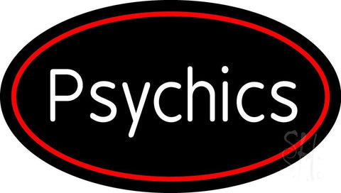 White Psychics With Oval Neon Sign 17