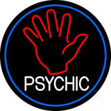 White Psychic With Blue Border Neon Sign 26" Tall x 26" Wide x 3" Deep