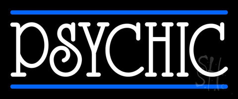 White Psychic With Blue Line Neon Sign 10