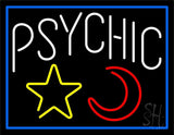 White Psychic With Moon And Star Neon Sign 24" Tall x 31" Wide x 3" Deep