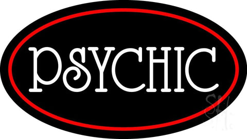 White Psychic With Red Border Neon Sign 17