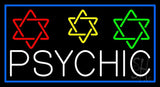 White Psychic With Stars Neon Sign 20" Tall x 37" Wide x 3" Deep