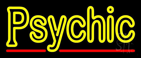 Yellow Double Stroke Psychic Neon Sign 10