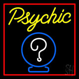Yellow Psychic With Red Border Neon Sign 24" Tall x 24" Wide x 3" Deep